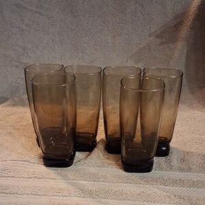 Libbey Smoky Brown Glass Tumbler Set